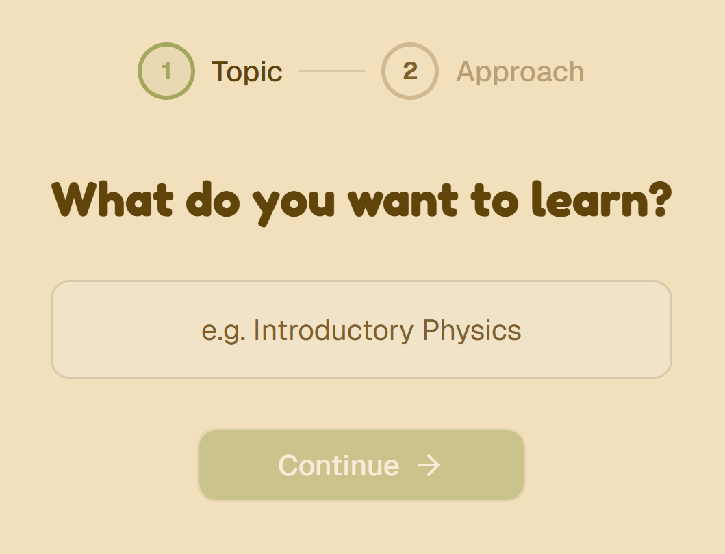 Course creation interface