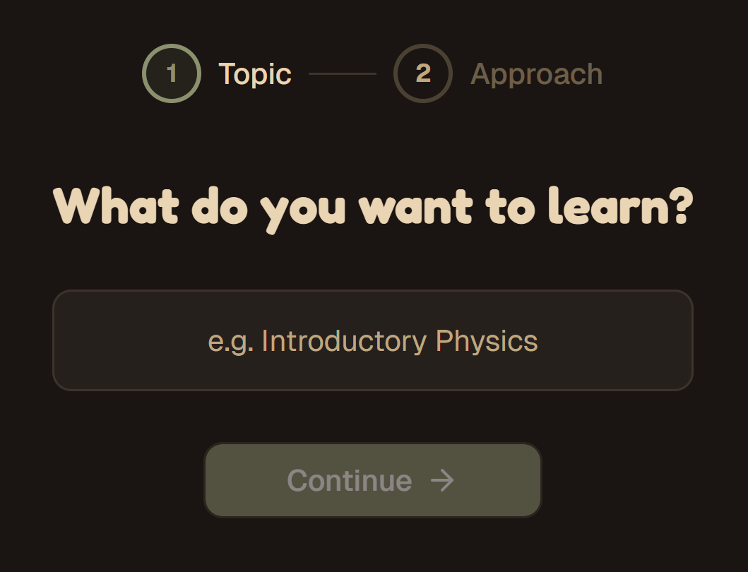 Course creation interface
